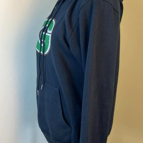 Green Bay Packer Fan Sparkly Hoodie Woman's Small Tailgate Game Day - Picture 7 of 10